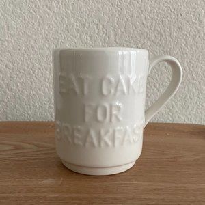 Kate Spade x Lenox Eat Cake for Breakfast White Embossed Mug